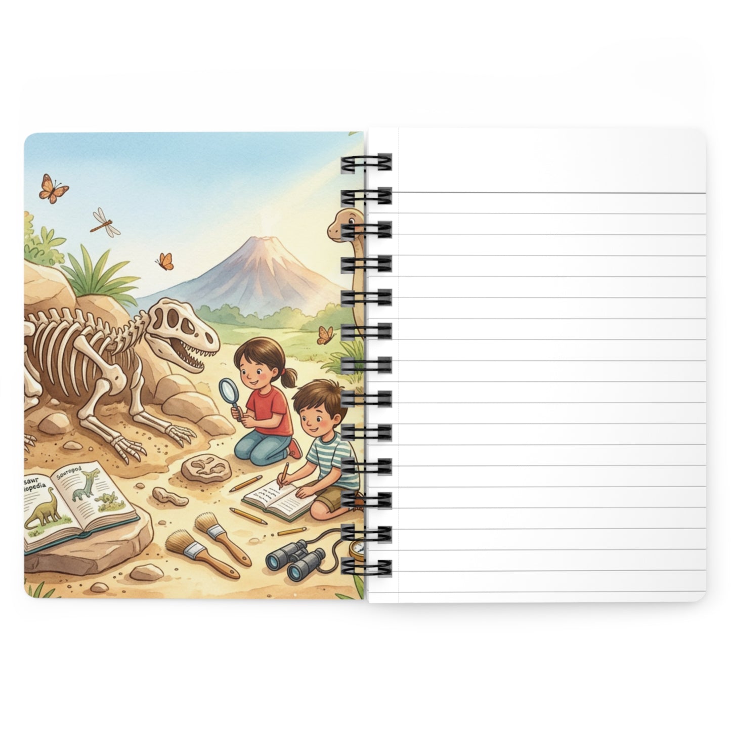 Dinosaur Fossil Adventure Spiral Journal — Kids Paleontology Notebook