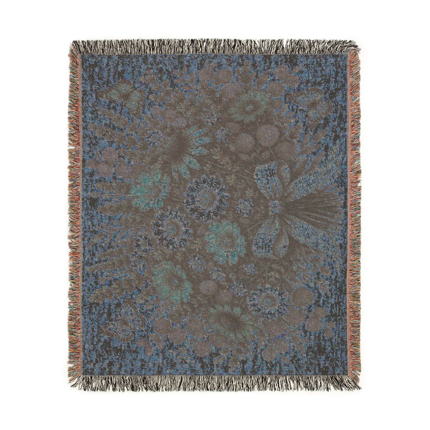 Floral Bouquet Woven Blanket — Vintage Tapestry Throw