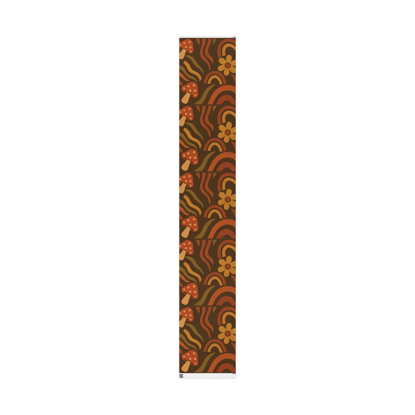 Groovy Retro Mushrooms & Flowers Wrapping Paper – 70s Style Earth Tone Gift Wrap