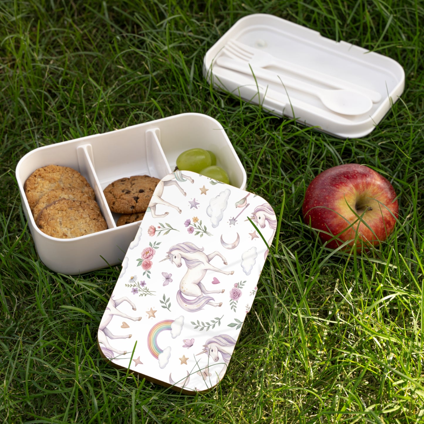Unicorn Rainbow Bento Lunch Box — Cute Floral Kids Meal Box