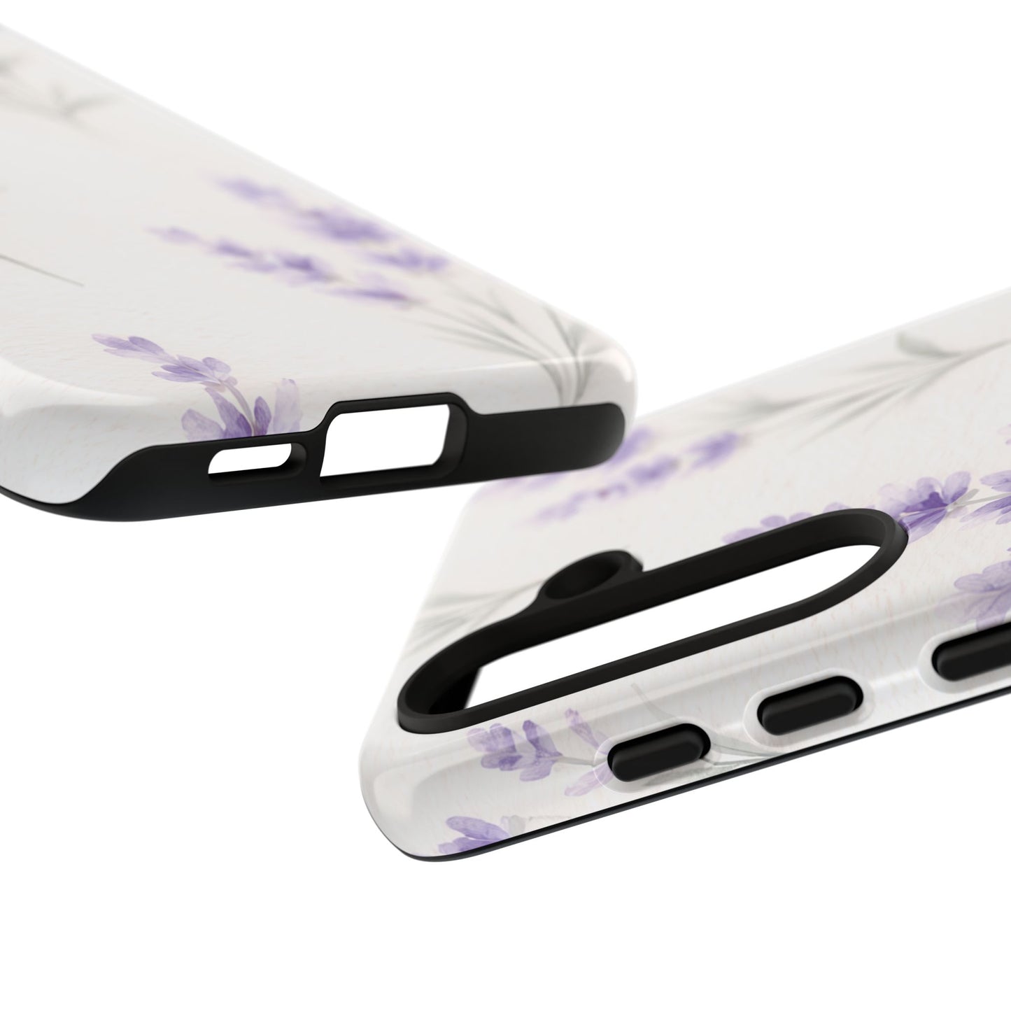 Lavender Floral Phone Case — Protective Tough Case with Purple Botanical Print
