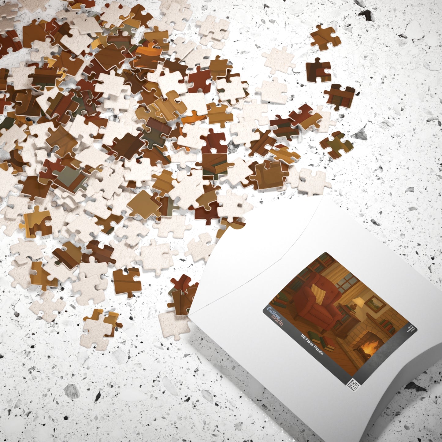 Cozy Reading Nook Jigsaw Puzzle – Fireplace & Armchair Scene