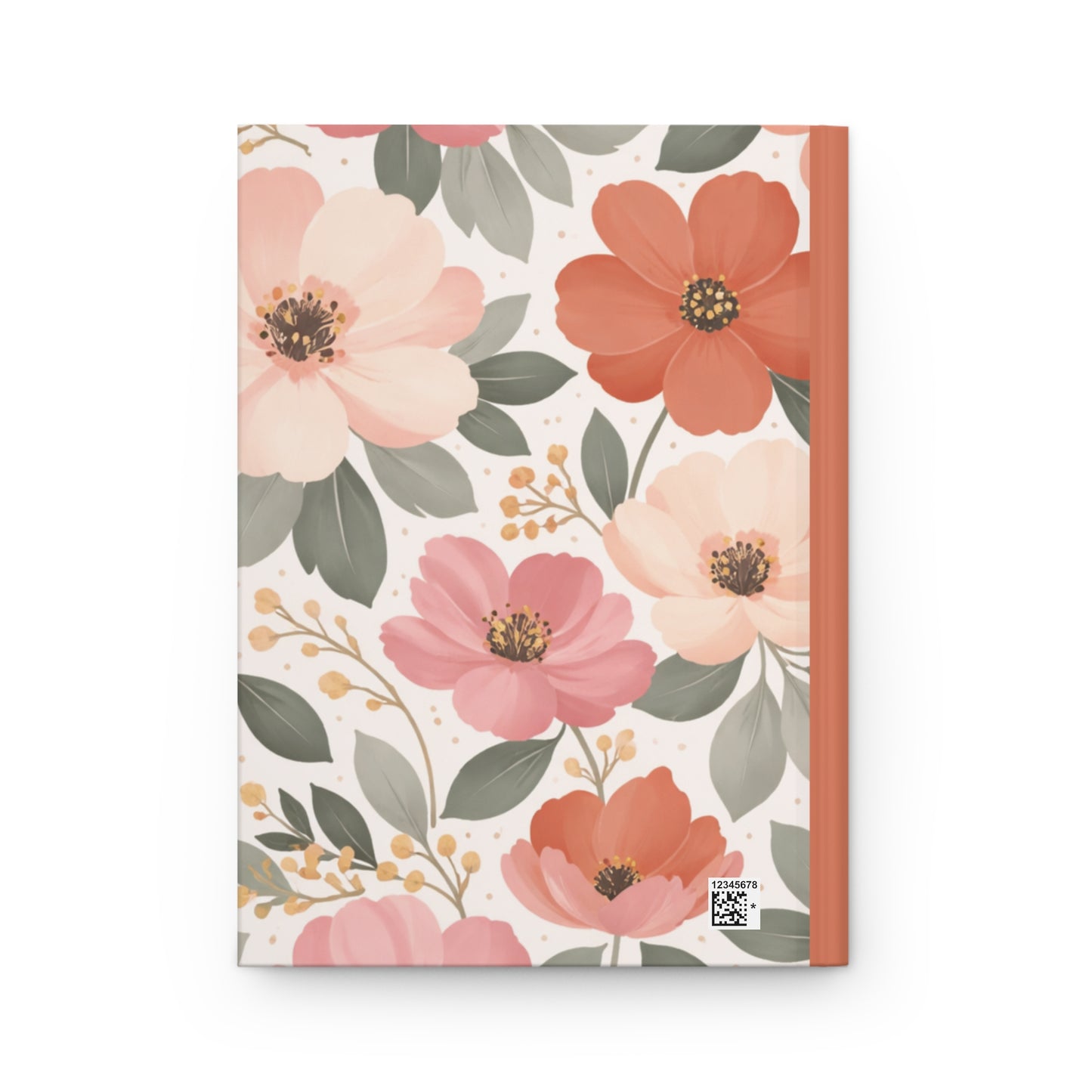 Floral Hardcover Journal — Pink & Coral Botanical Notebook