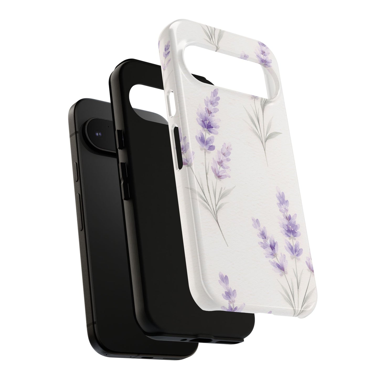Lavender Floral Phone Case — Protective Tough Case with Purple Botanical Print
