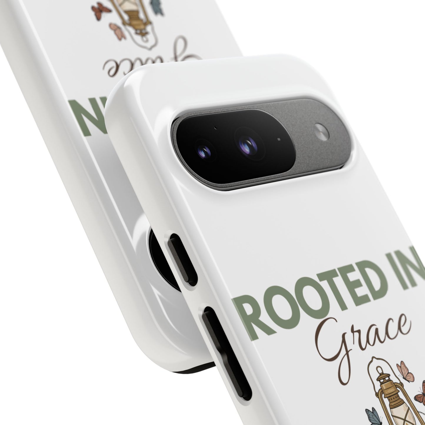 Rooted in Grace Phone Case — Floral Lantern Christian Protective Cover