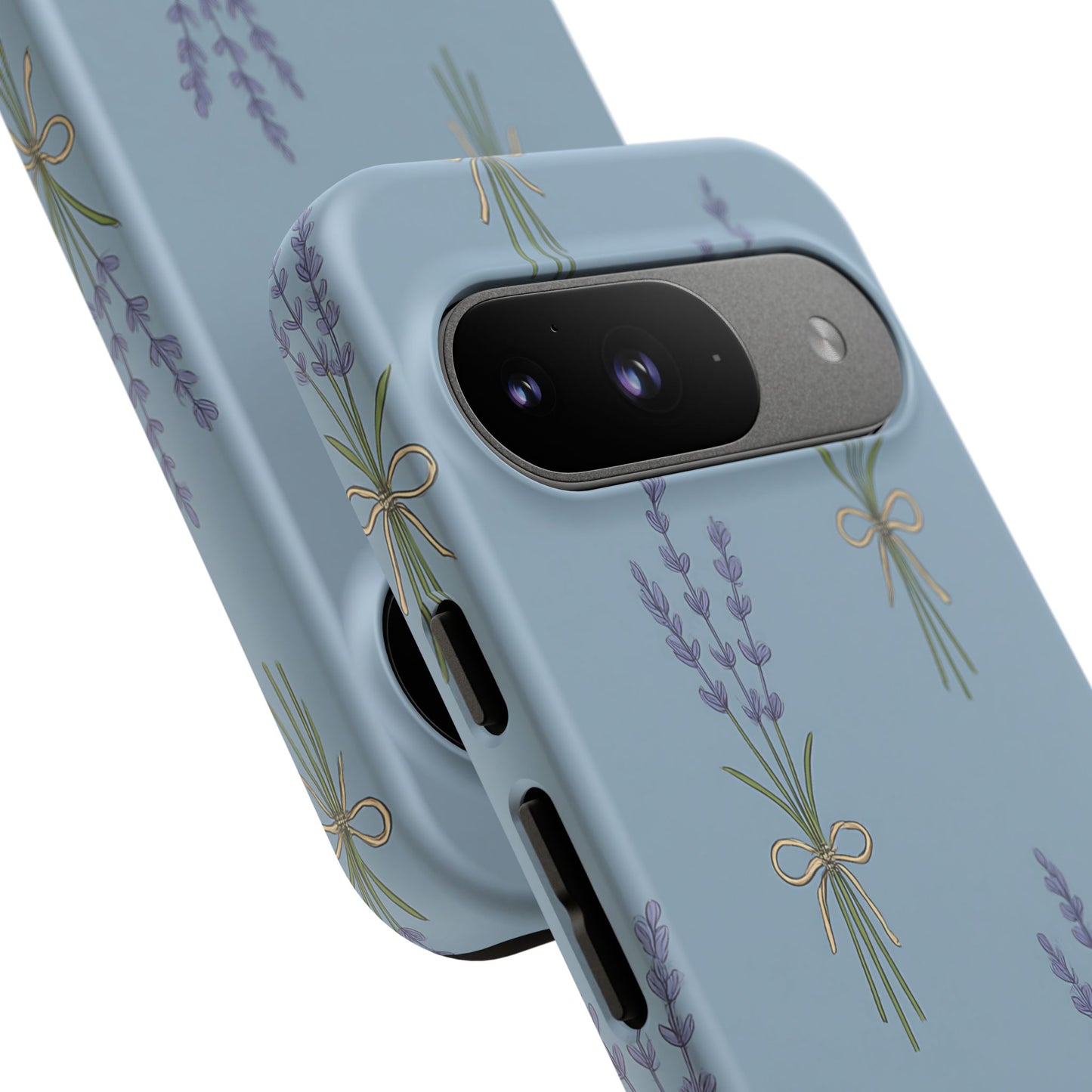 Lavender Bundle Phone Case – Blue Botanical Floral Print with 3D Wrap Design