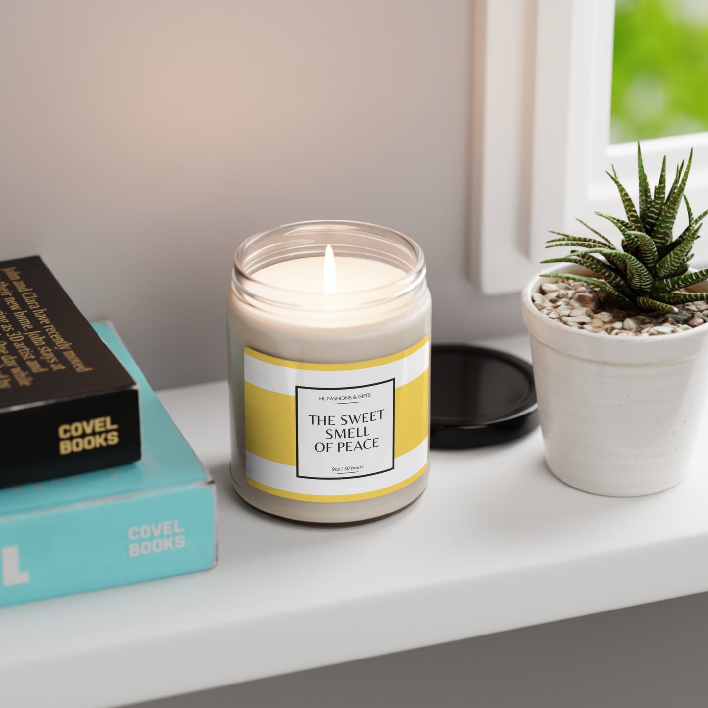 The Sweet Smell of Peace Soy Candle - Mustard Yellow Label