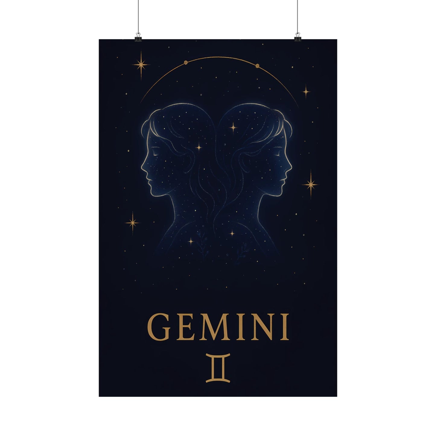 Gemini Zodiac Constellation Matte Poster – Celestial Astrology Wall Art Print (Multiple Sizes)
