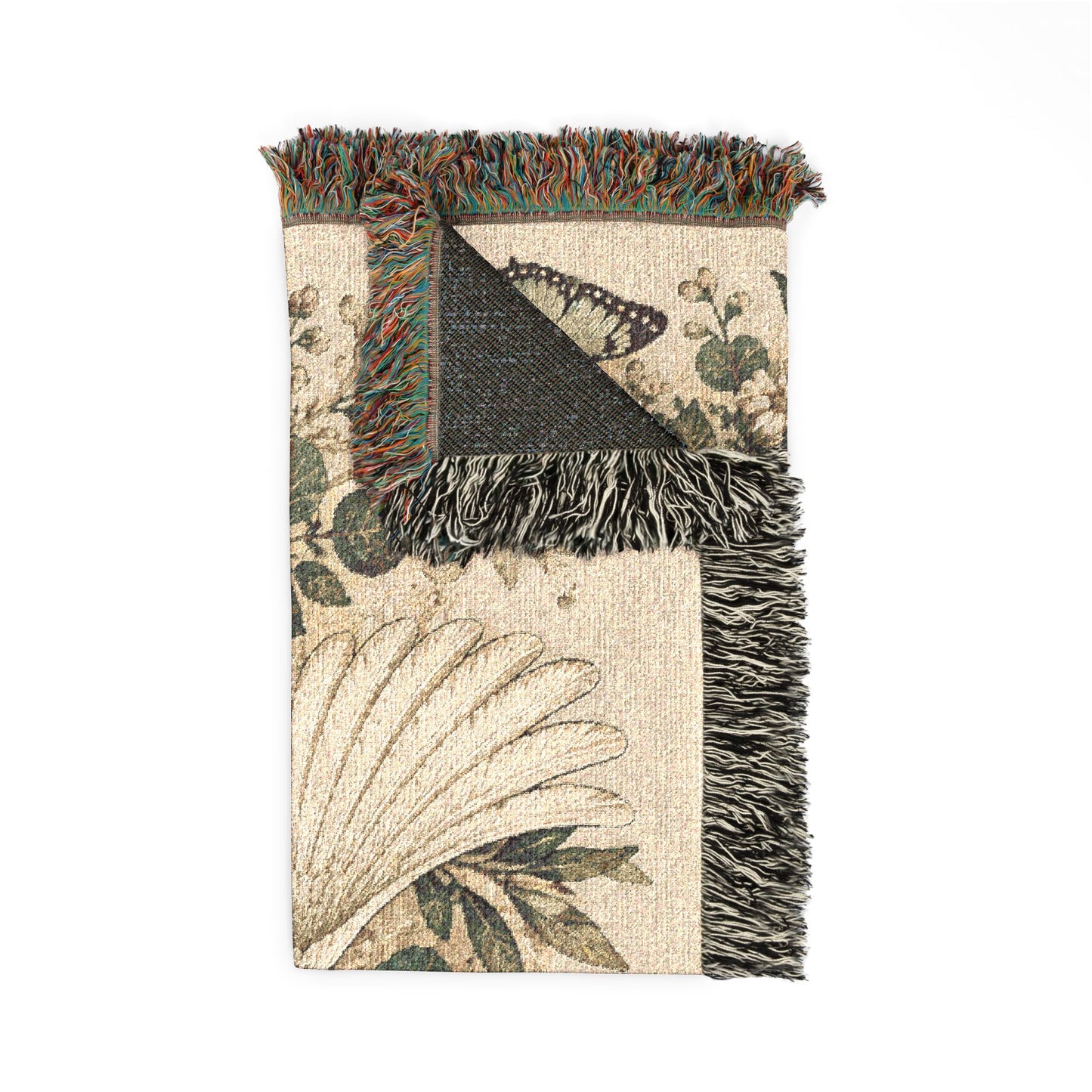Dove Floral Woven Blanket — Decorative Throw for Living Room, Spiritual Comfort & Memorial Gift