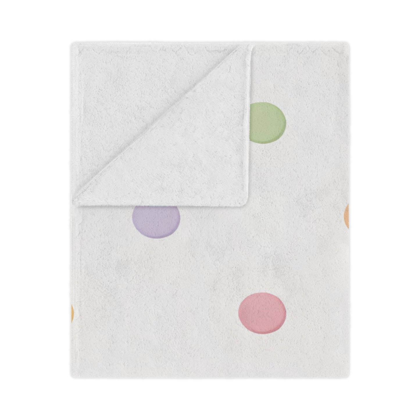 Pastel Polka Dot Minky Blanket — Soft Plush Baby Throw