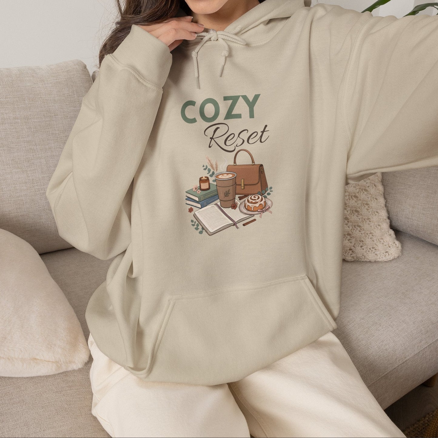 Cozy Reset Hoodie — Cozy Reading & Relaxation Graphic Sweatshirt