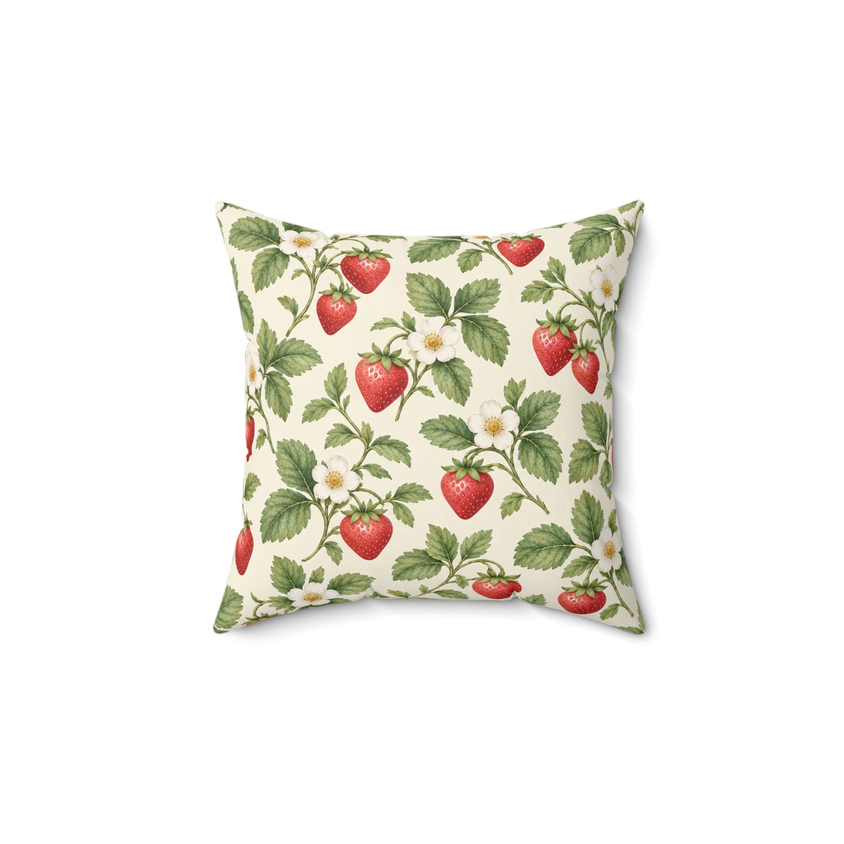 Strawberry Botanical Square Pillow