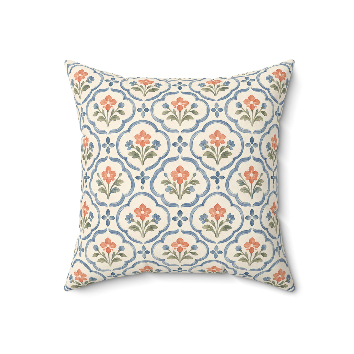 Vintage Floral Pattern Square Pillow