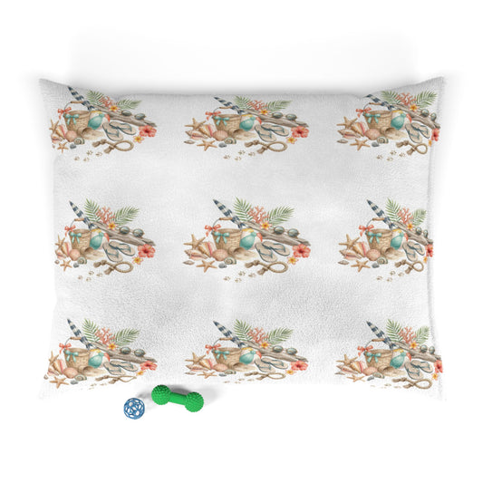 Coastal Seashell Pet Bed – Beachy Aromatic Shell Pattern Cushion for Dogs