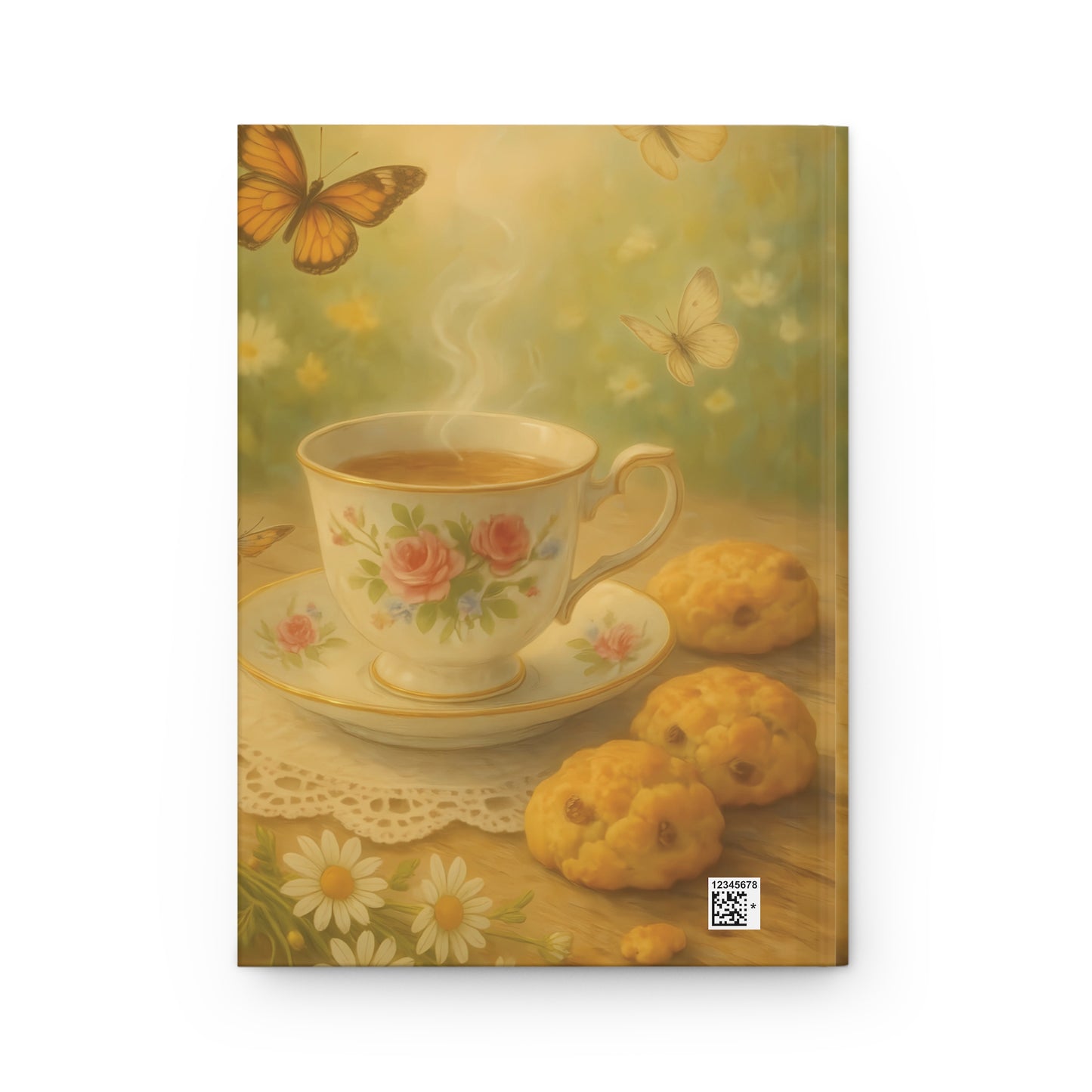Tea & Tranquility Journal – Vintage Teacup and Butterfly Garden Hardcover Notebook