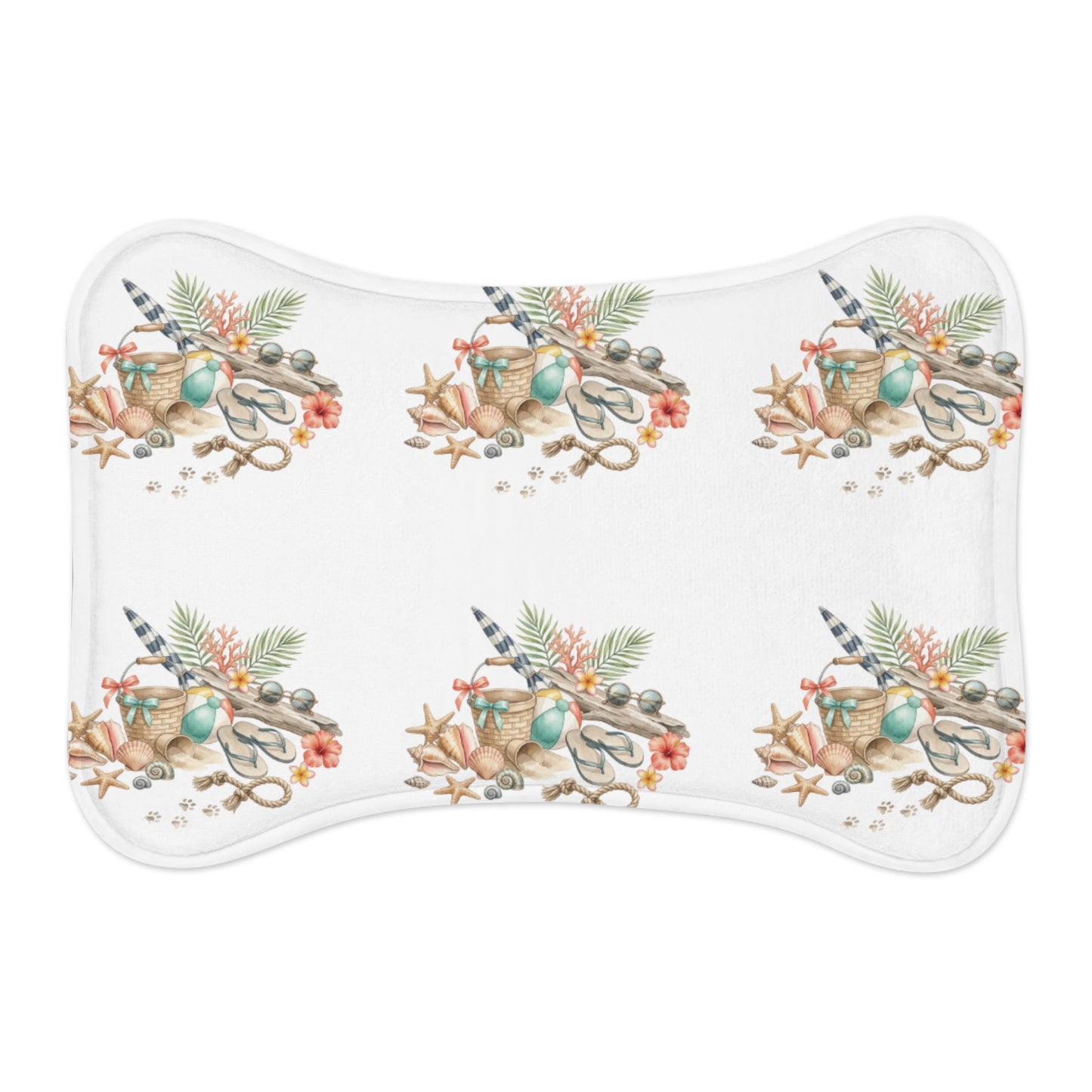 Coastal Seashell Pet Feeding Mat — Beachy Paw Placemat for Dogs & Cats