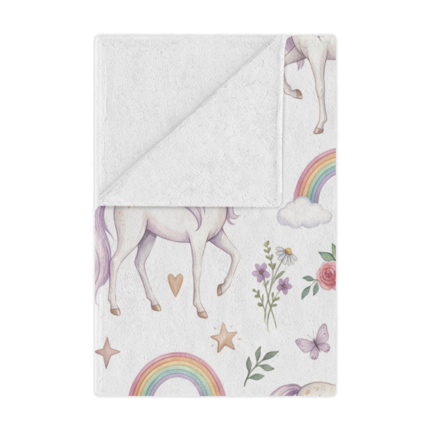 Unicorn Rainbow Minky Blanket – Soft Pastel Fantasy Throw for Kids & Nursery
