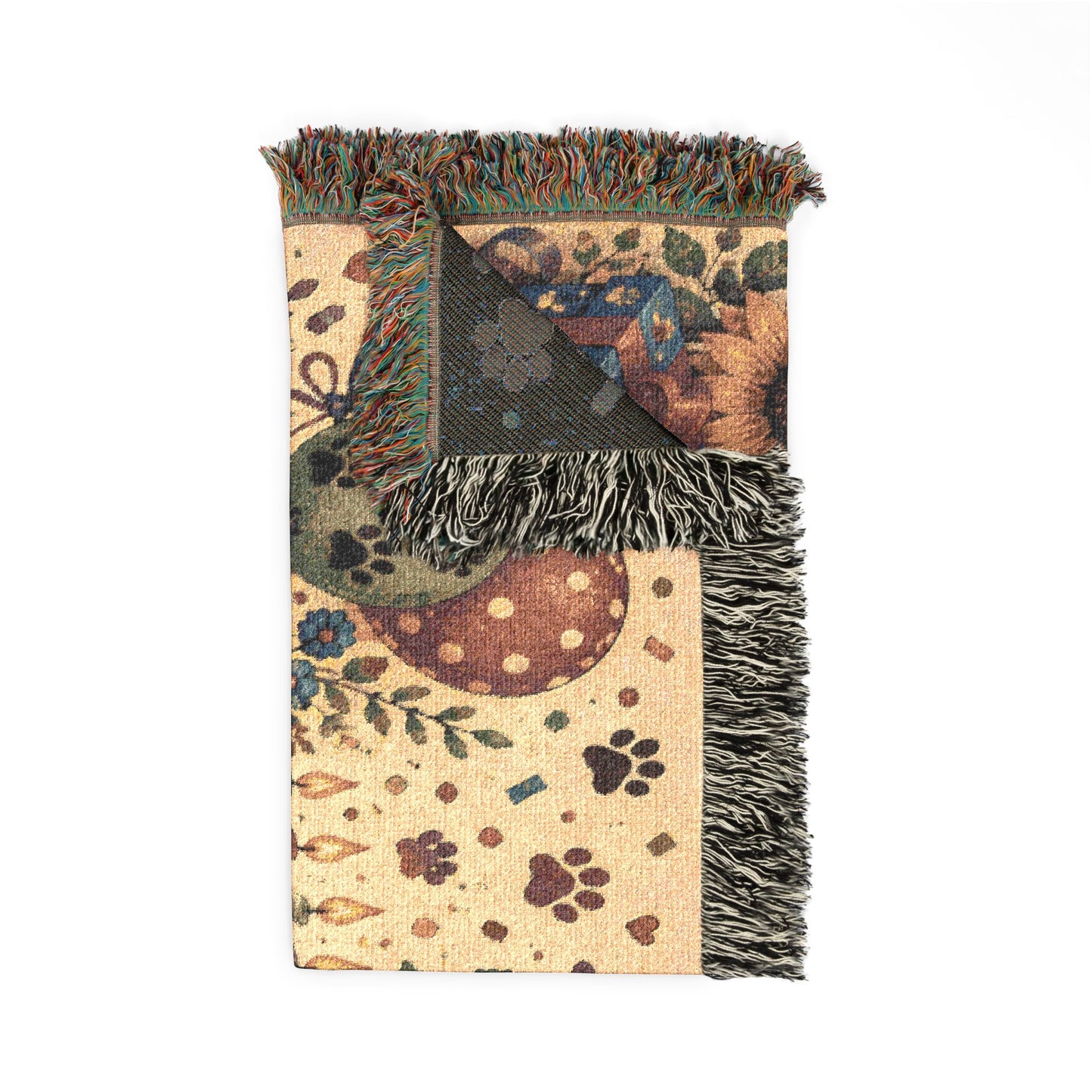 Birthday Paw Print Woven Blanket