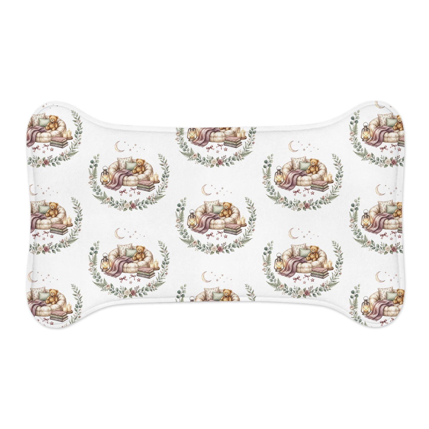 Watercolor Pet Feeding Mat — Cute Floral Placemat for Dogs