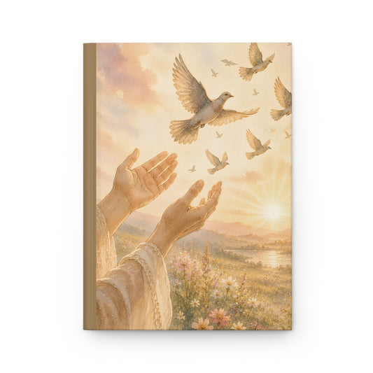 Hardcover Journal — Prayerful Sunrise with Doves Inspirational Journal