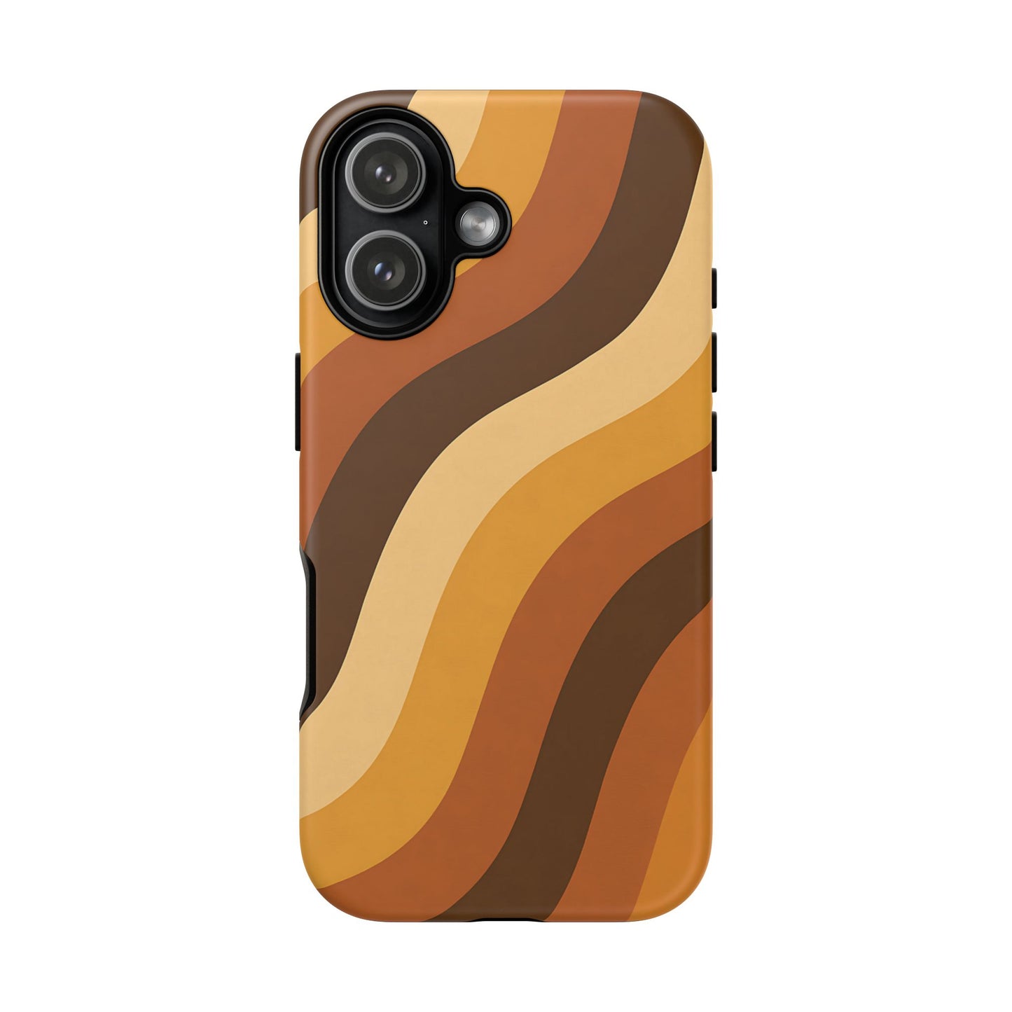 Retro Wave Stripes iPhone Case – 70s-Inspired Earth Tone Swirl Design