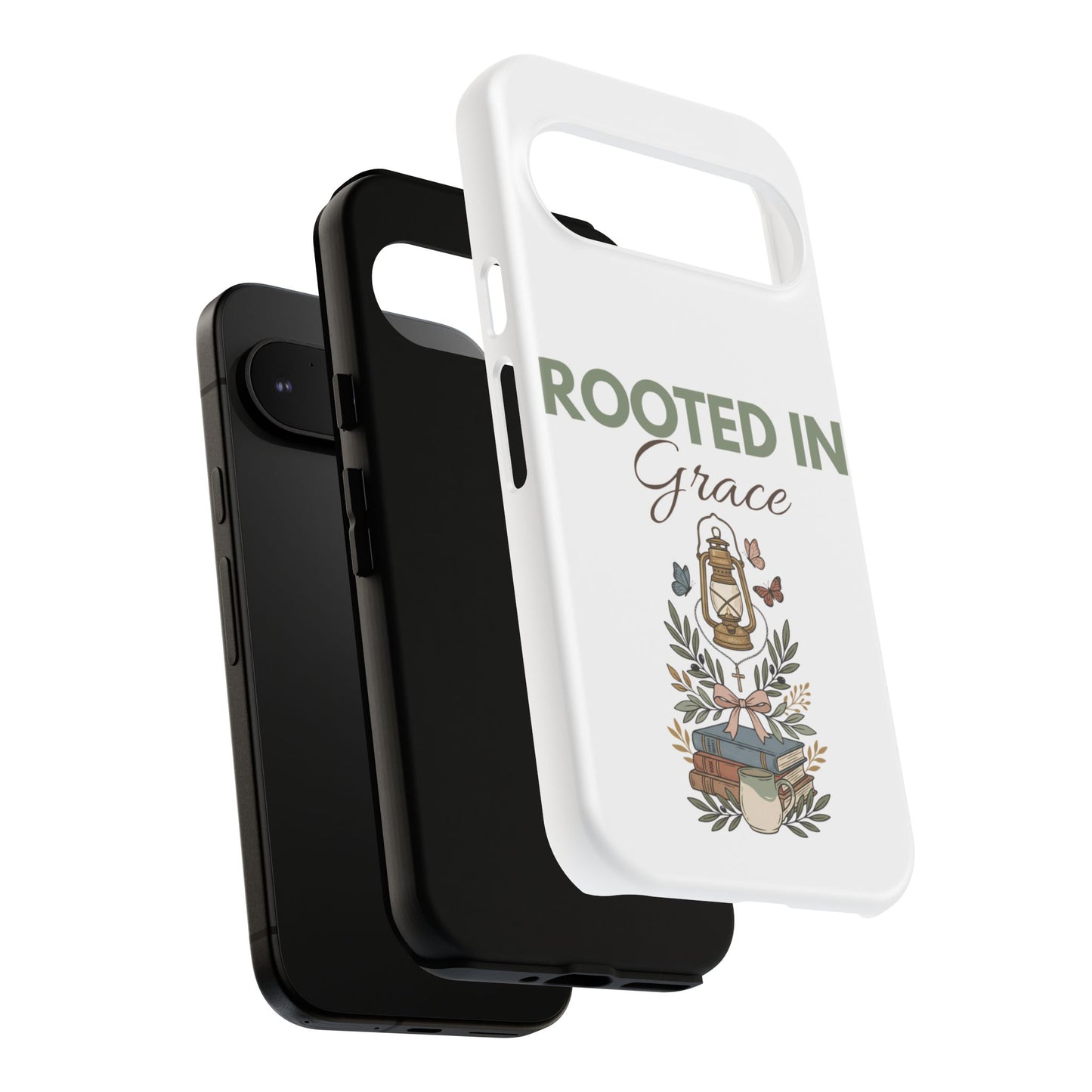 Rooted in Grace Phone Case — Floral Lantern Christian Protective Cover