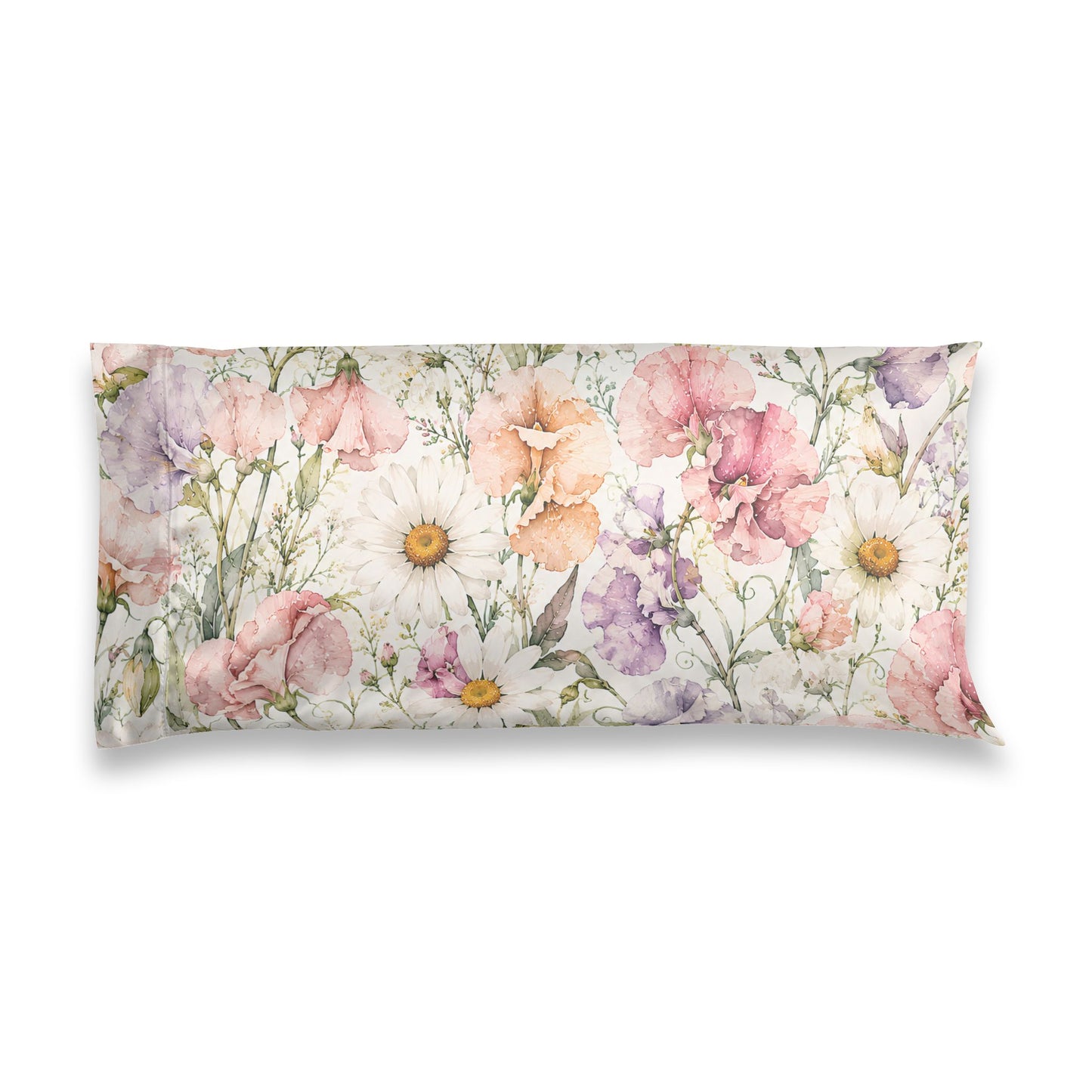 Floral Satin Pillowcase – Watercolor Wildflower Sleep Pillowcase