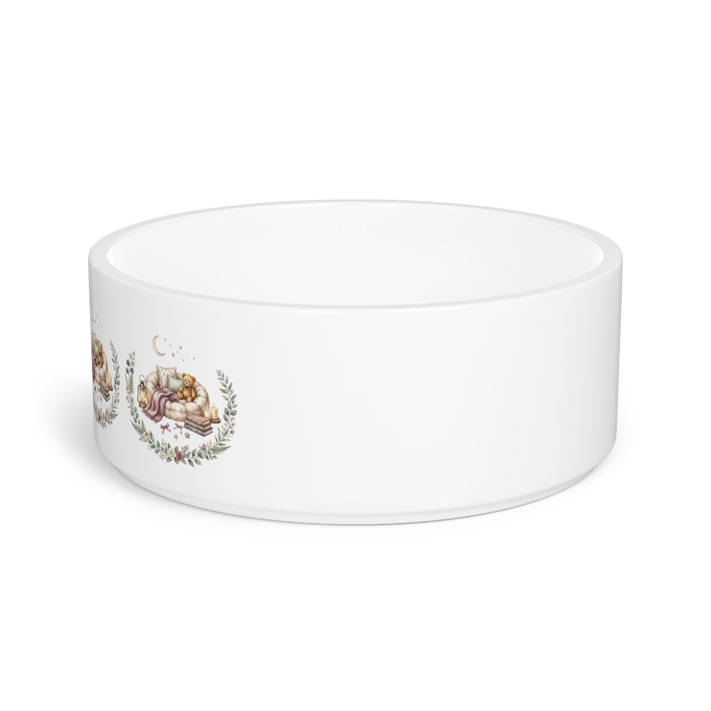 Ceramic Pet Bowl — Cozy Floral Design