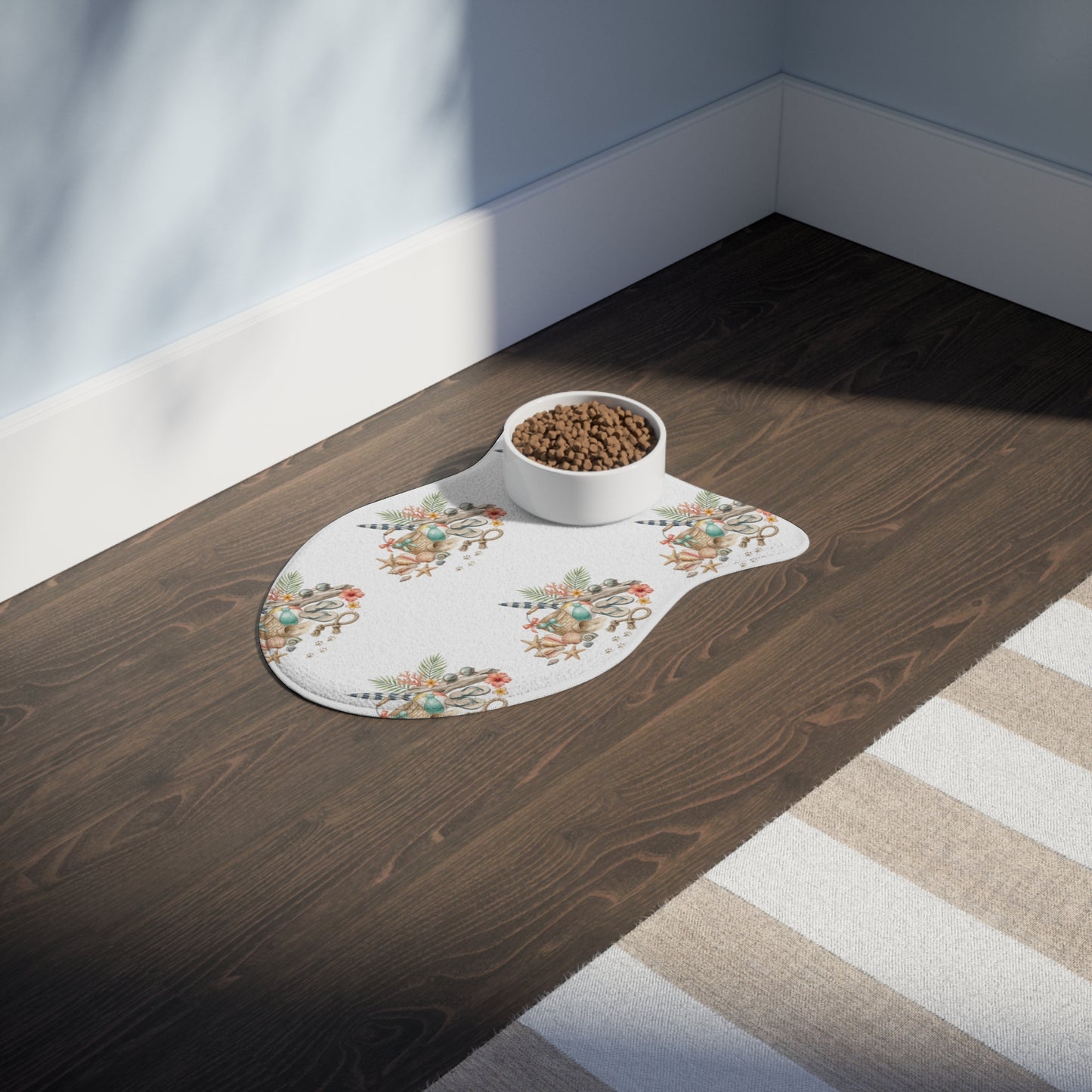 Coastal Seashell Pet Feeding Mat — Beachy Paw Placemat for Dogs & Cats