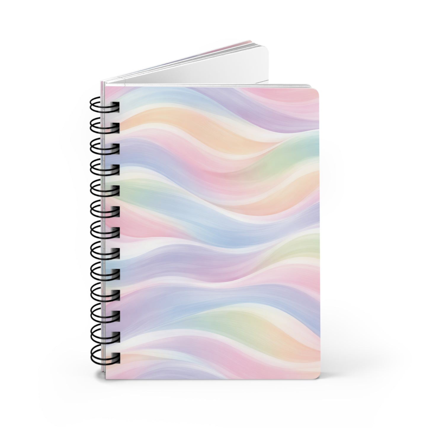 Pastel Wave Spiral Notebook — Rainbow Soft-Blend Spiral Bound Journal