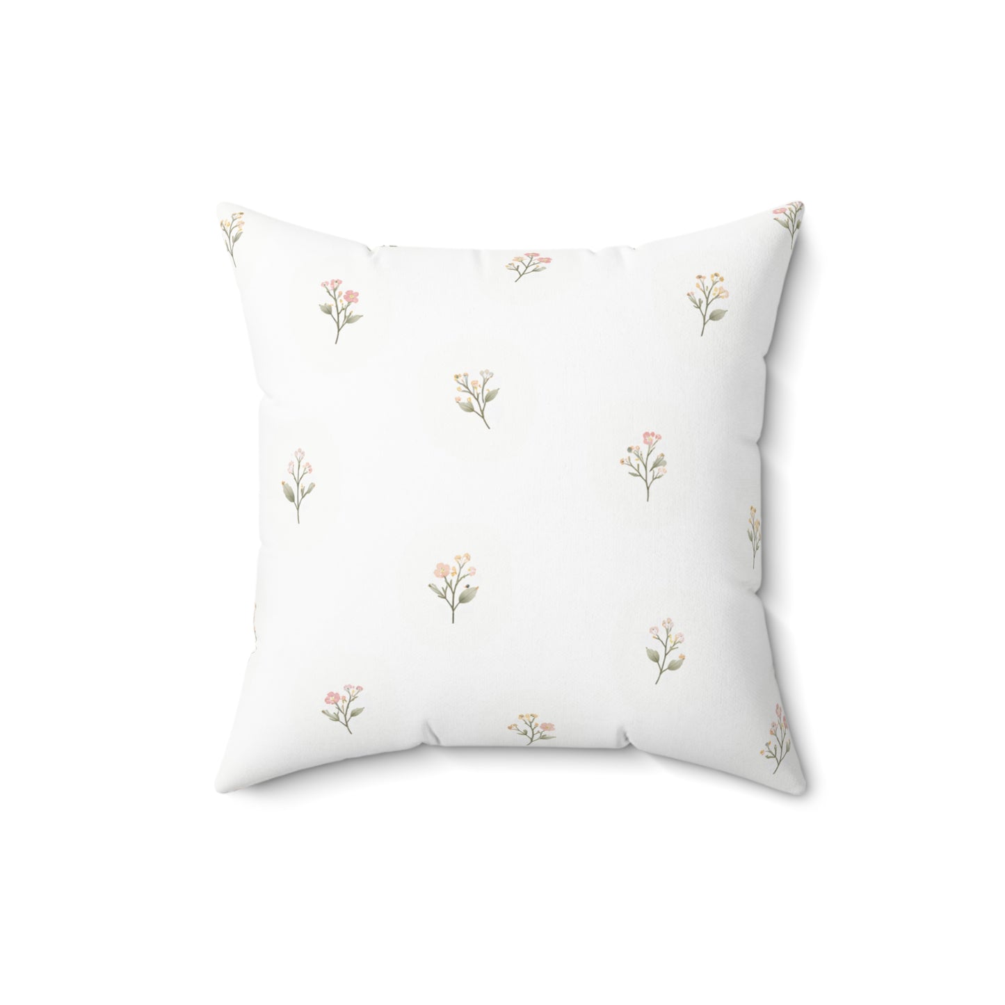 Floral Ditsy Pillow — Minimal Pink Flower Decorative Cushion