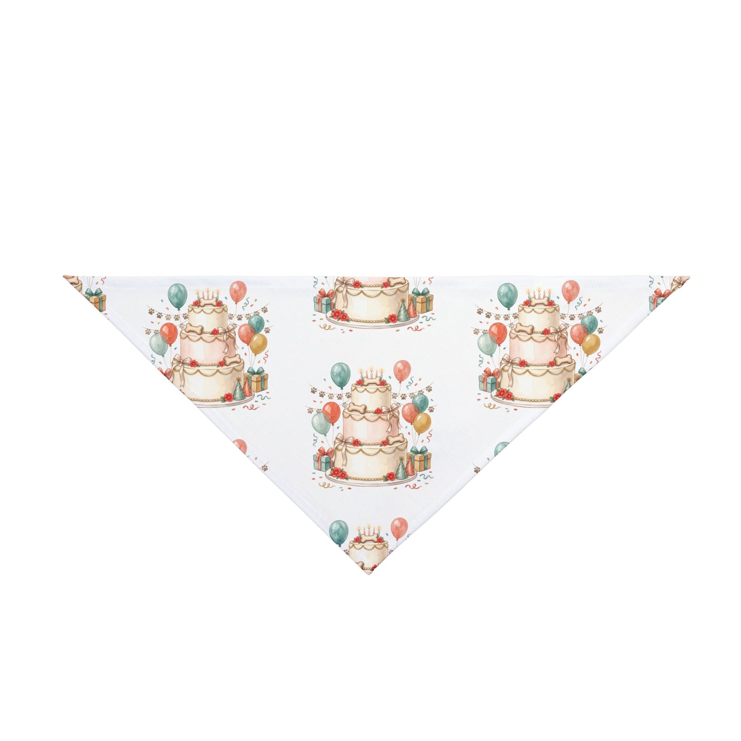 Birthday Cake Pet Bandana — Festive Pawty Accessory with Balloons