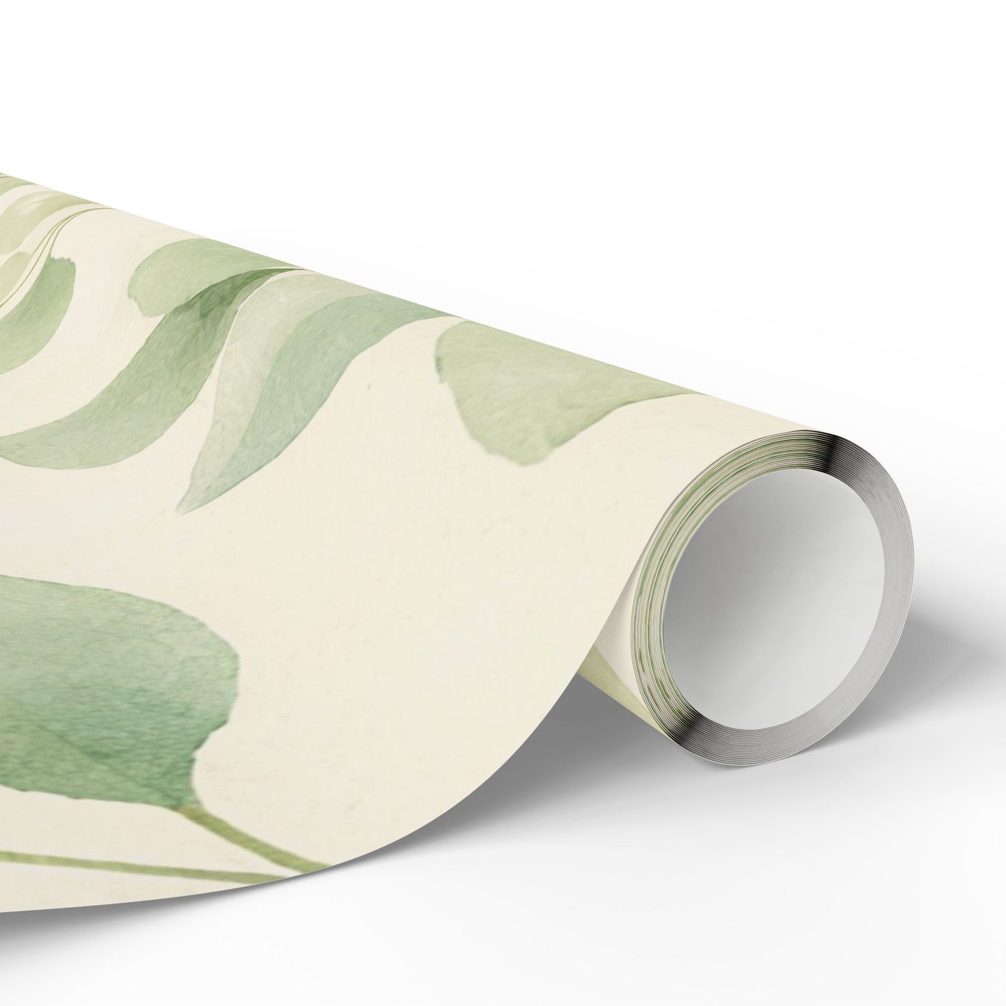 Eucalyptus Watercolor Wrapping Paper Roll — Botanical Gift Wrap for Weddings, Birthdays & Eco-Friendly Presents
