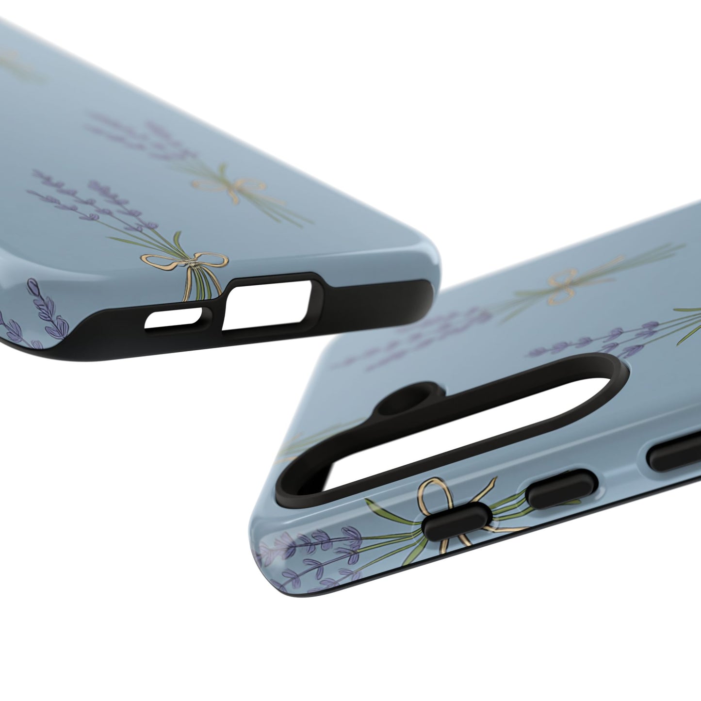 Lavender Bundle Phone Case – Blue Botanical Floral Print with 3D Wrap Design
