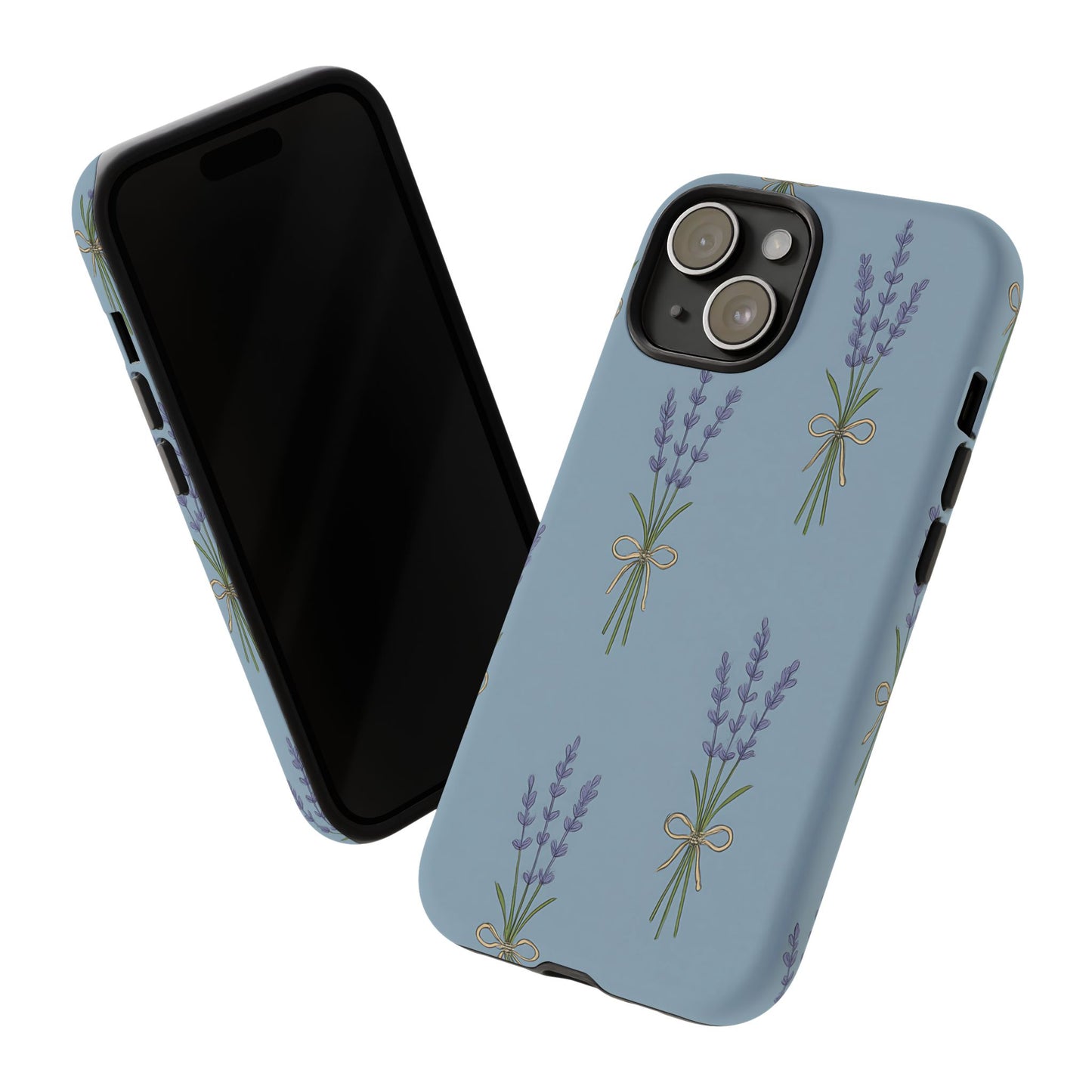 Lavender Bundle Phone Case – Blue Botanical Floral Print with 3D Wrap Design