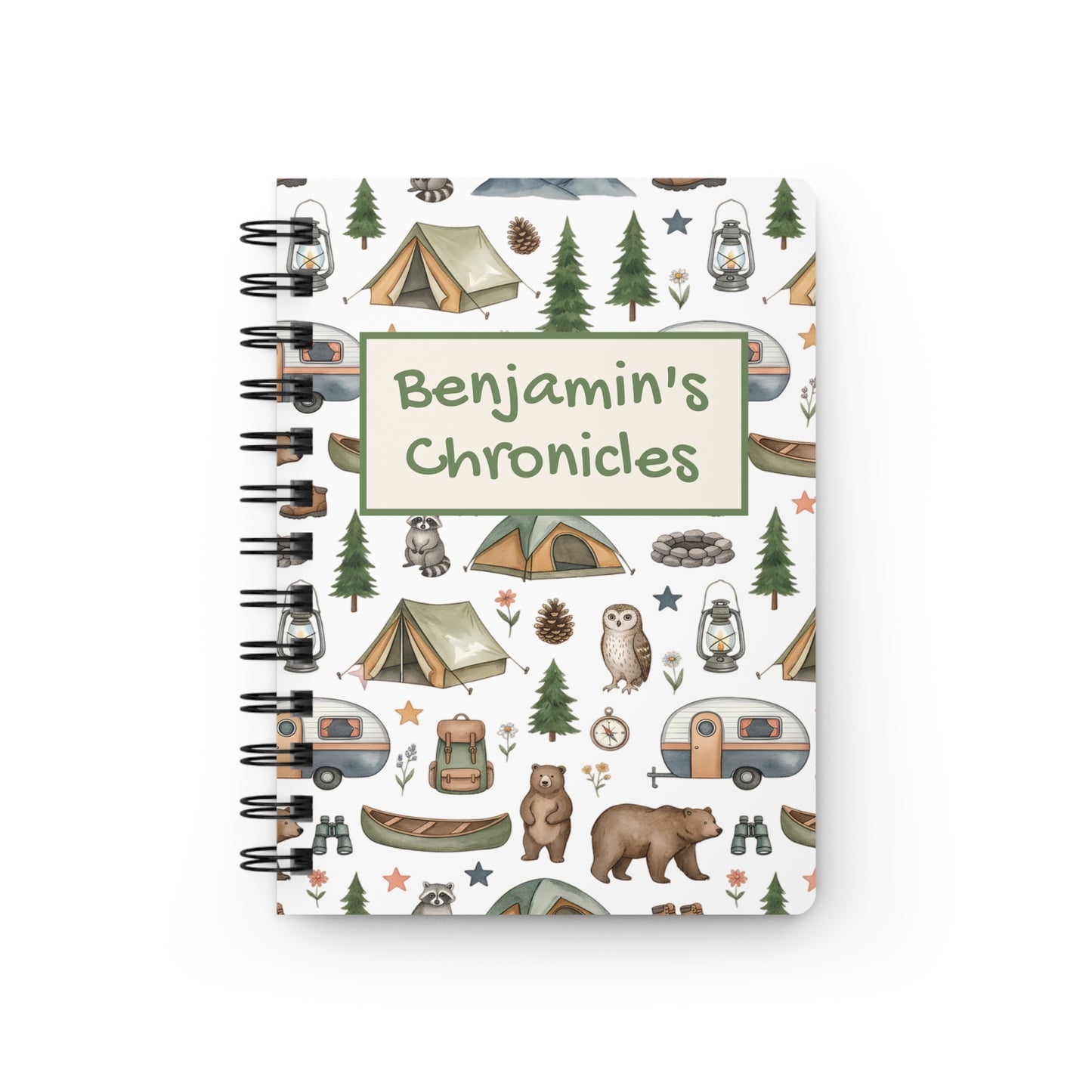 Camping Journal — Personalized "Benjamin's Chronicles" Spiral Notebook | Adventure Log for Kids & Outdoor Lovers