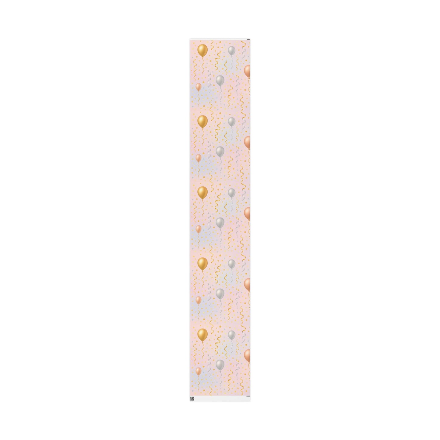 Celebration Balloon Wrapping Paper – Party Gift Wrap with Streamers & Confetti in Glossy or Matte