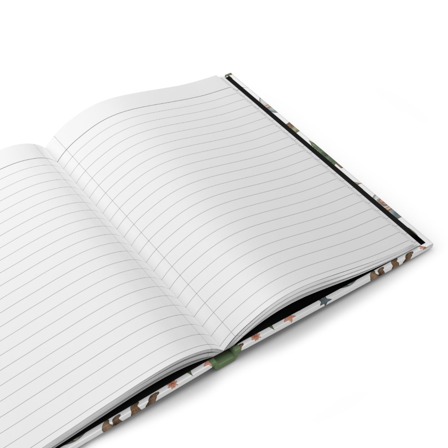 Camping Pattern Hardcover Journal — Woodland Adventure Notebook