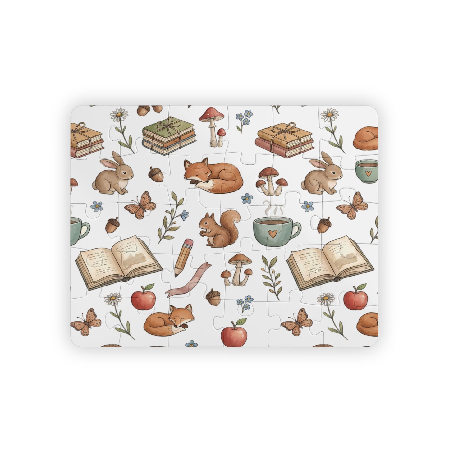 Woodland Story 30-Piece Kids' Puzzle — Fox, Bunny & Cozy Reading Pattern