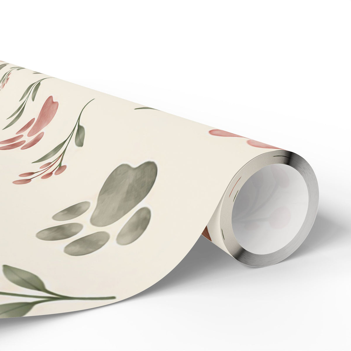 Floral Paw Print Wrapping Paper — Botanical Gift Wrap for Pet Lovers