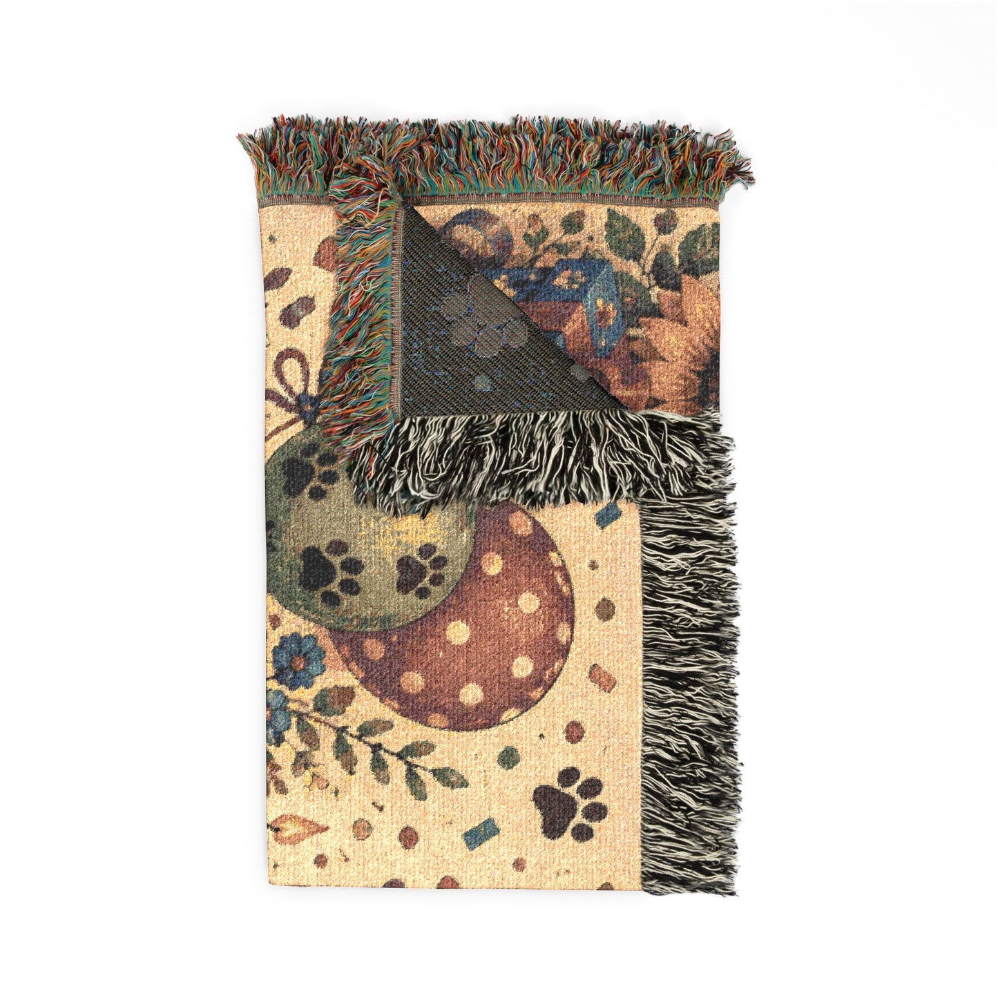 Birthday Paw Print Woven Blanket