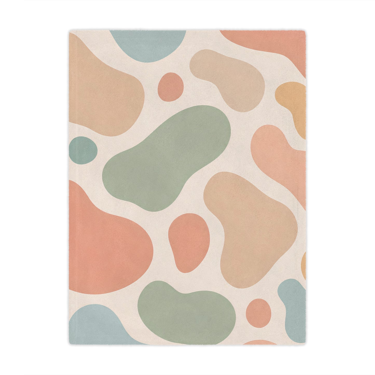 Abstract Pastel Minky Blanket — Organic Blob Pattern Cozy Throw
