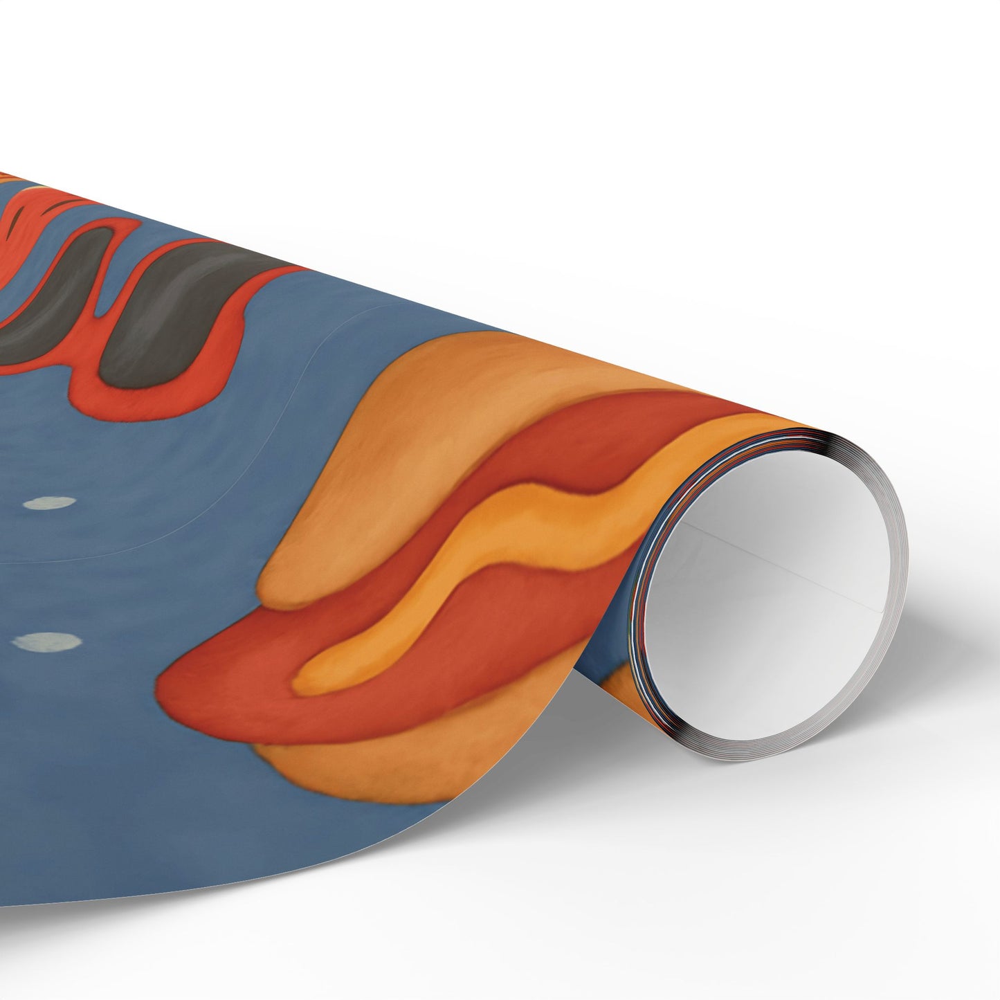 Summer BBQ Wrapping Paper – Watermelon, Hot Dogs & Fireworks on Blue