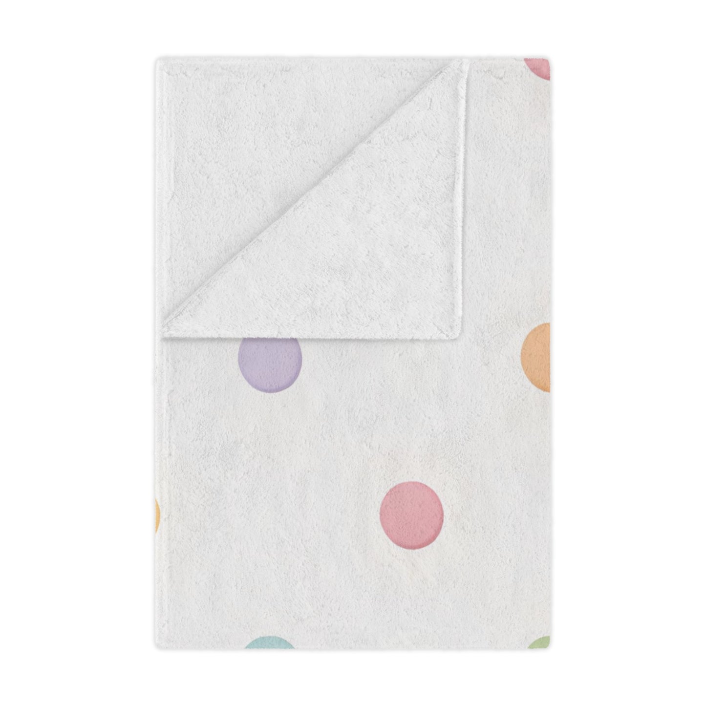 Pastel Polka Dot Minky Blanket — Soft Plush Baby Throw