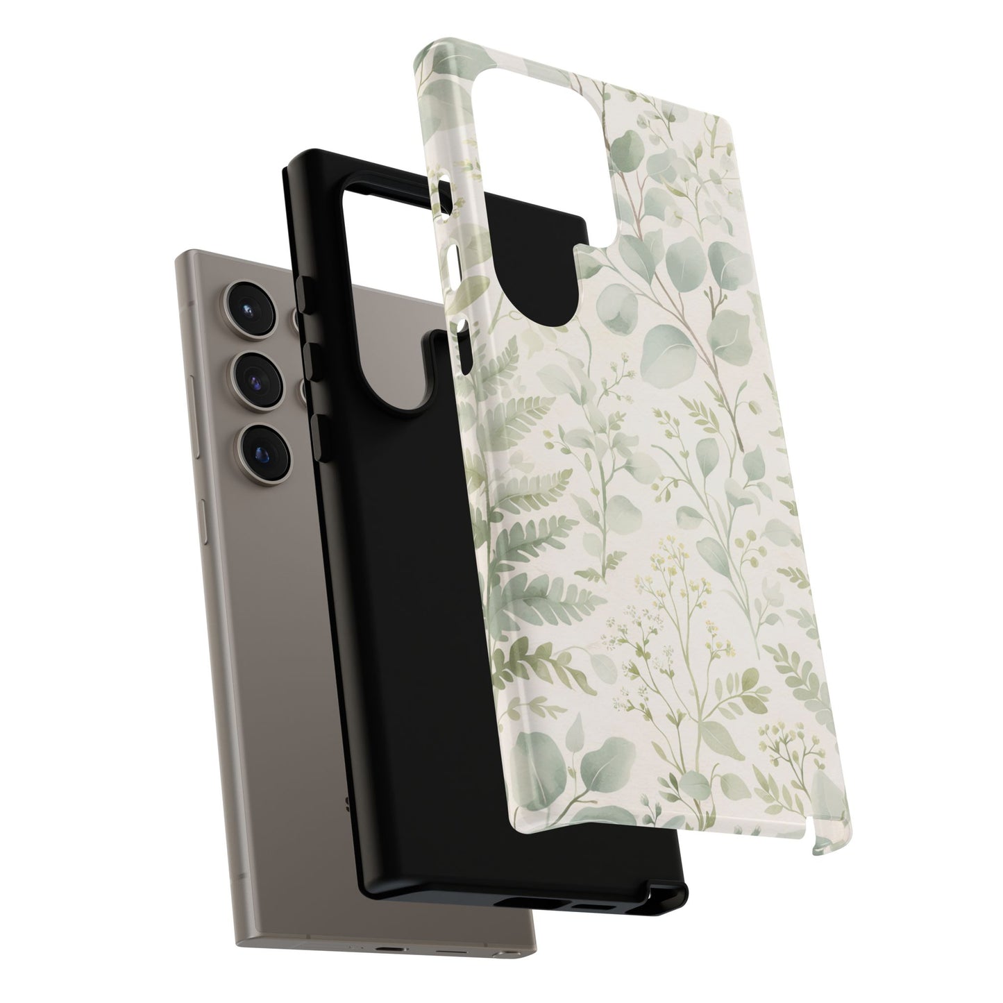 Floral Fern Tough Phone Case — Soft Green Botanical iPhone Cover