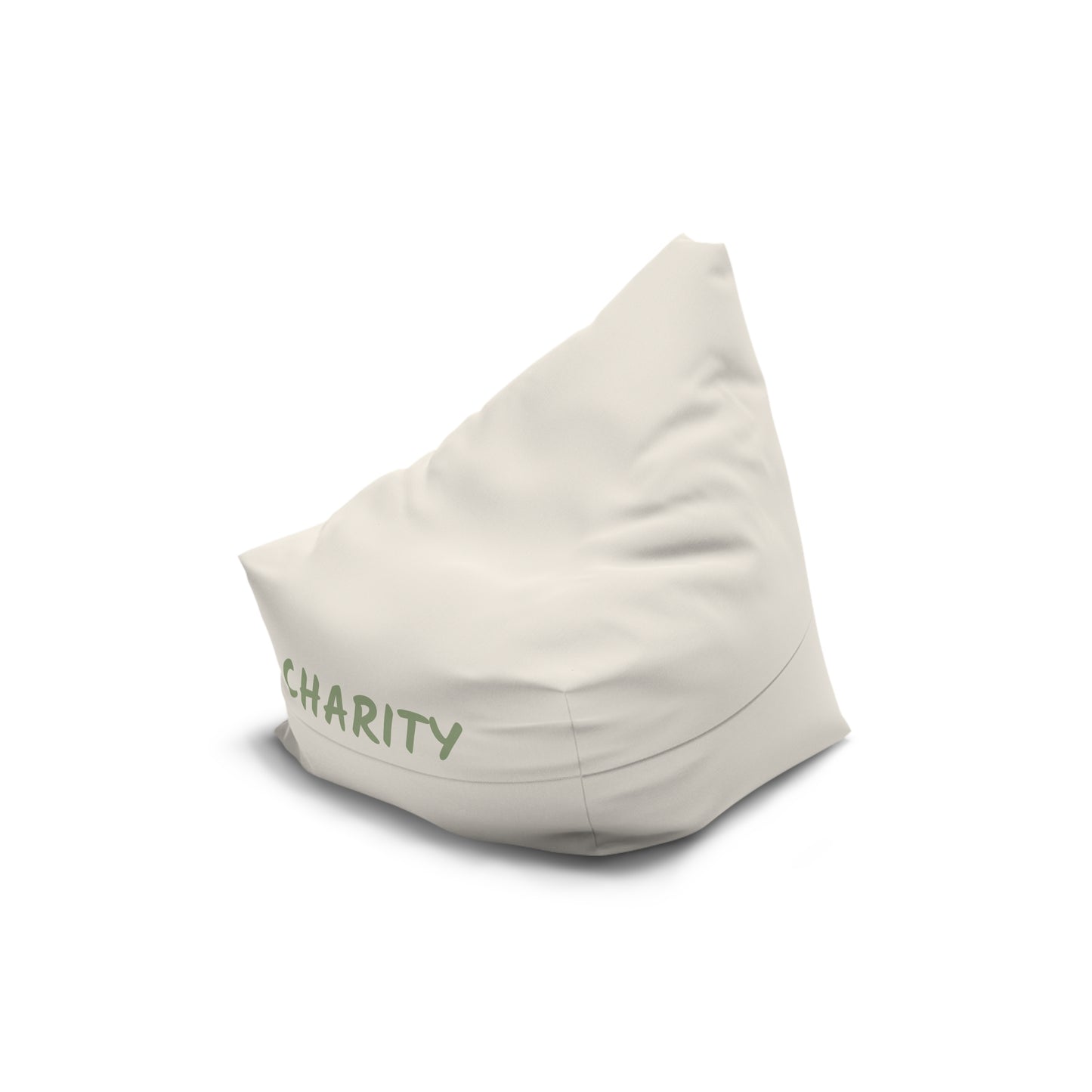 Personalized Charity Beige Bean Bag Cover – Cozy Floor Chair Slipcover