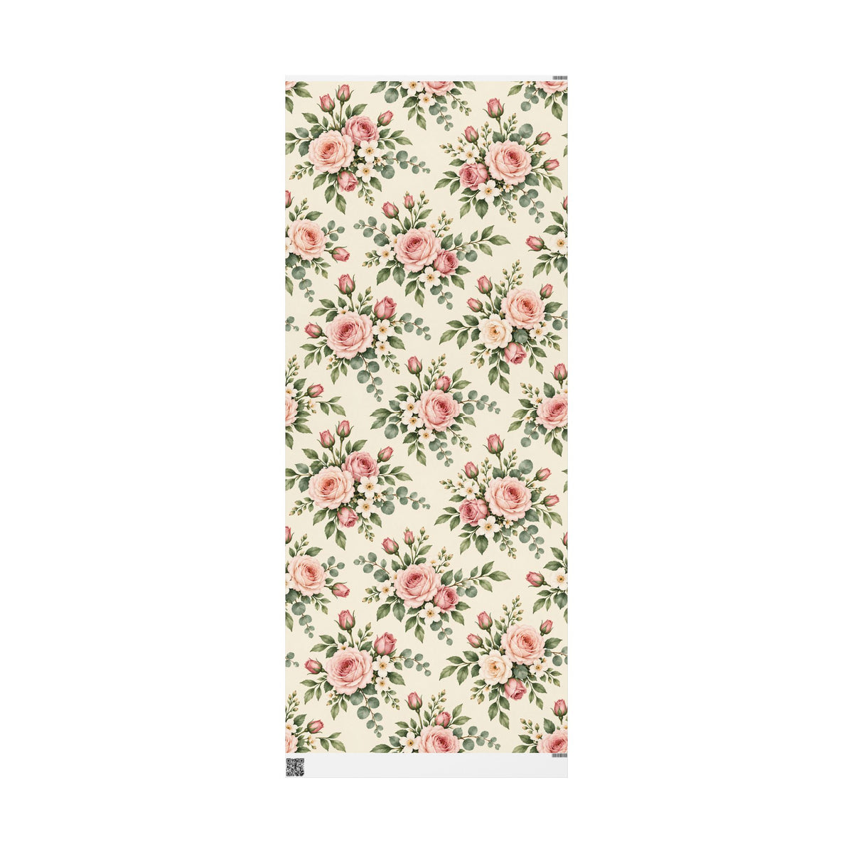 Floral Rose Wrapping Paper Roll — Vintage Pink Garden Gift Wrap