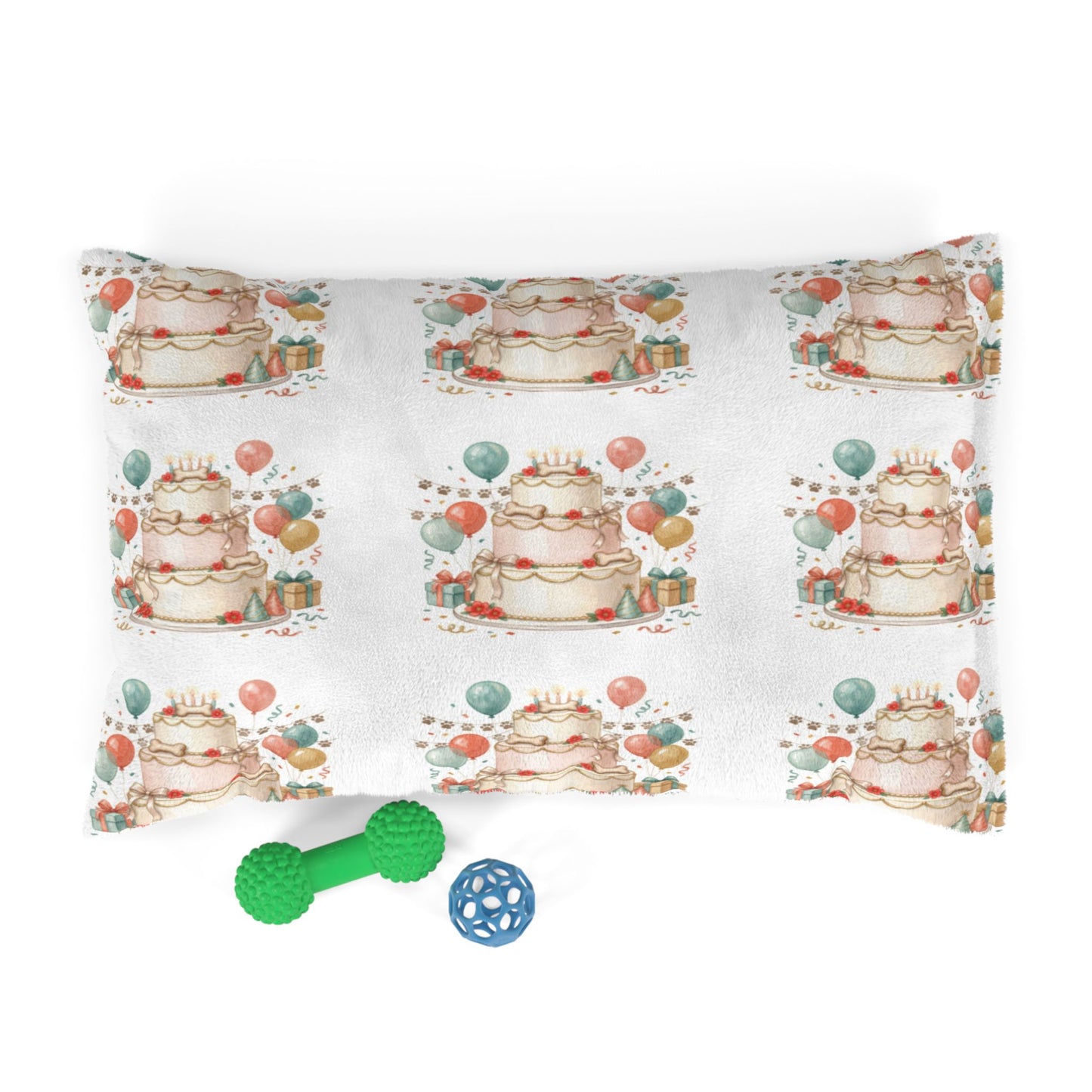 Birthday Cake Pet Bed - Festive Balloon Dog Bed Cushion