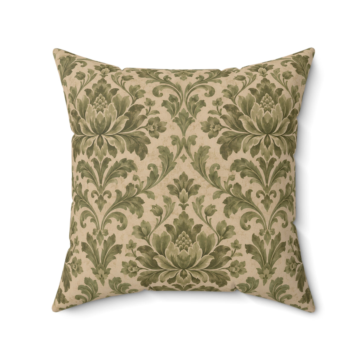 Vintage Damask Floral Throw Pillow