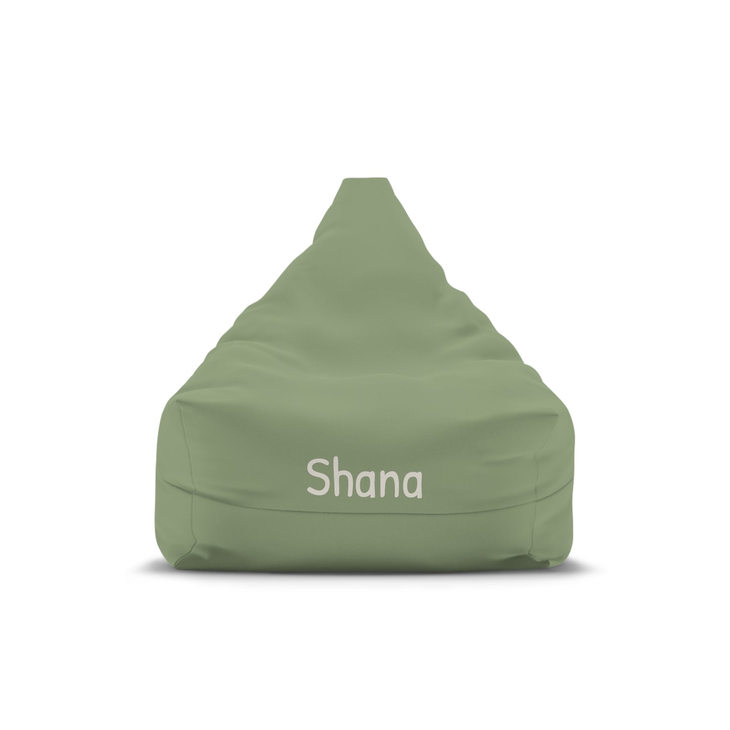 Personalized Olive Green Bean Bag Cover – Custom Name Accent